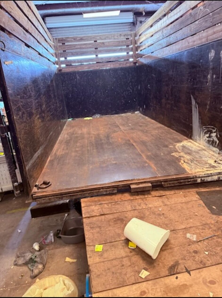 Empty dump trailer ready for a project