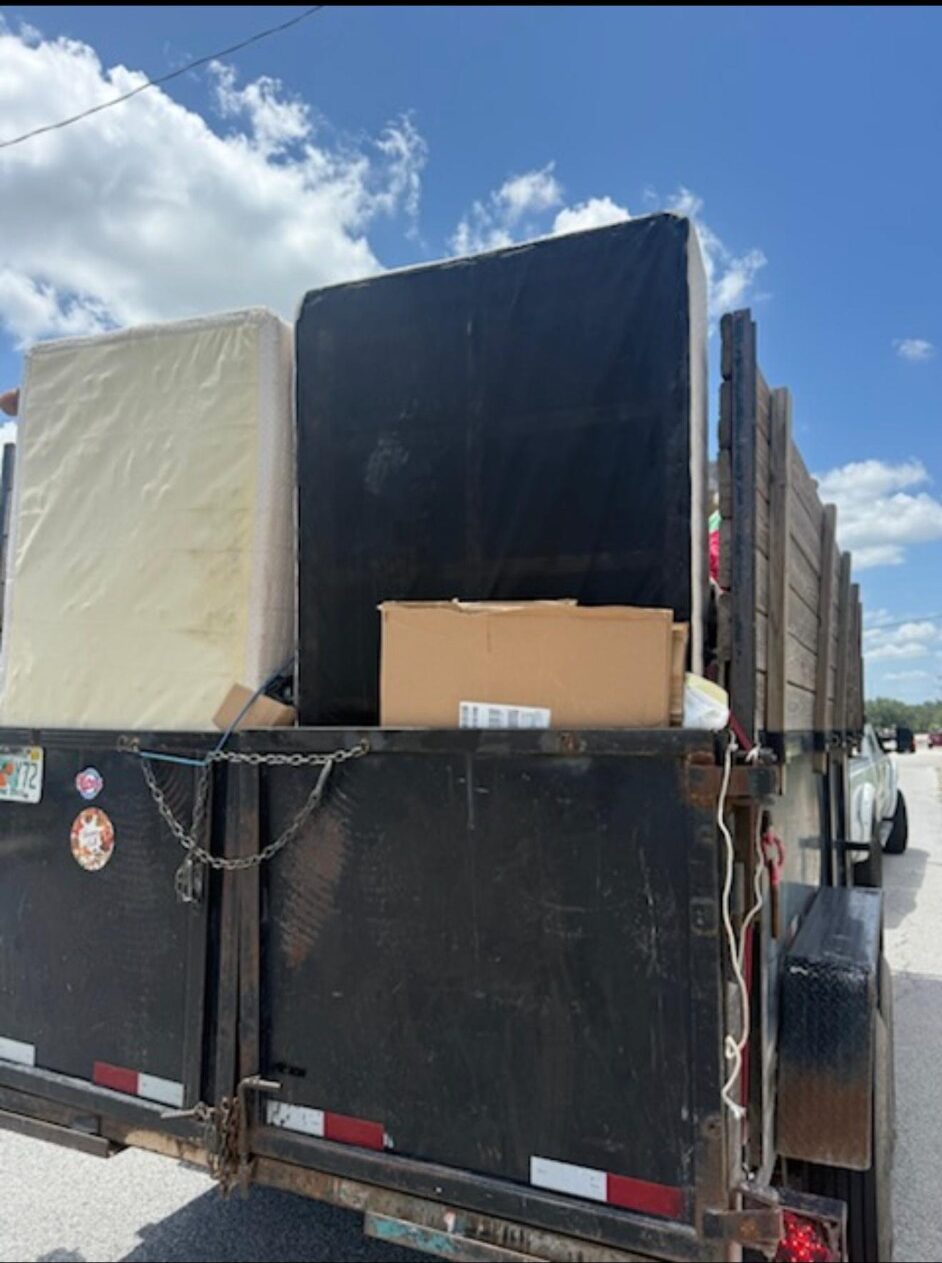Loaded junk removal trailer