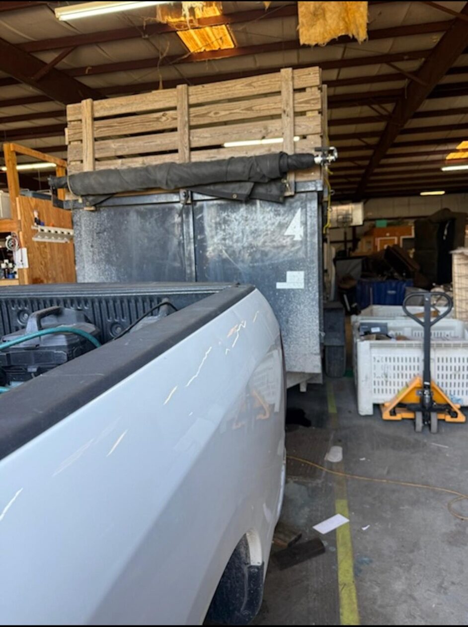 Junk removal trailer being loaded
