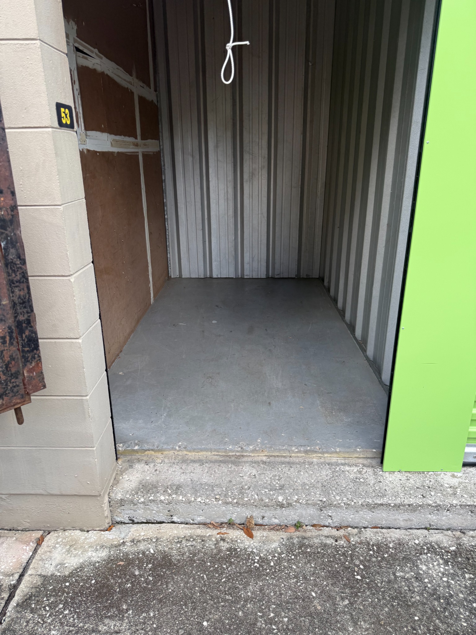 Storage unit after junk removal