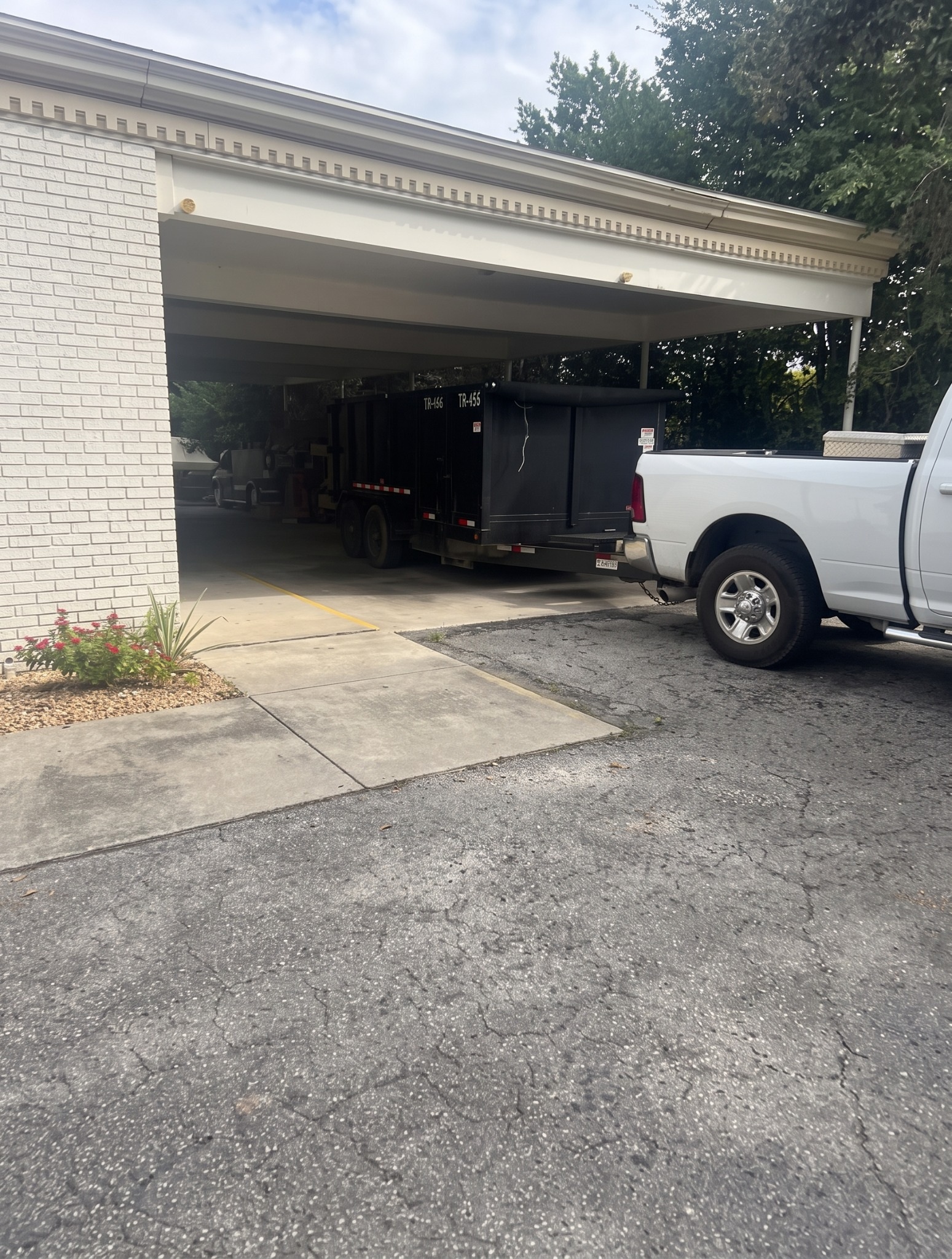 E Z Access Services dumpster rental at a property