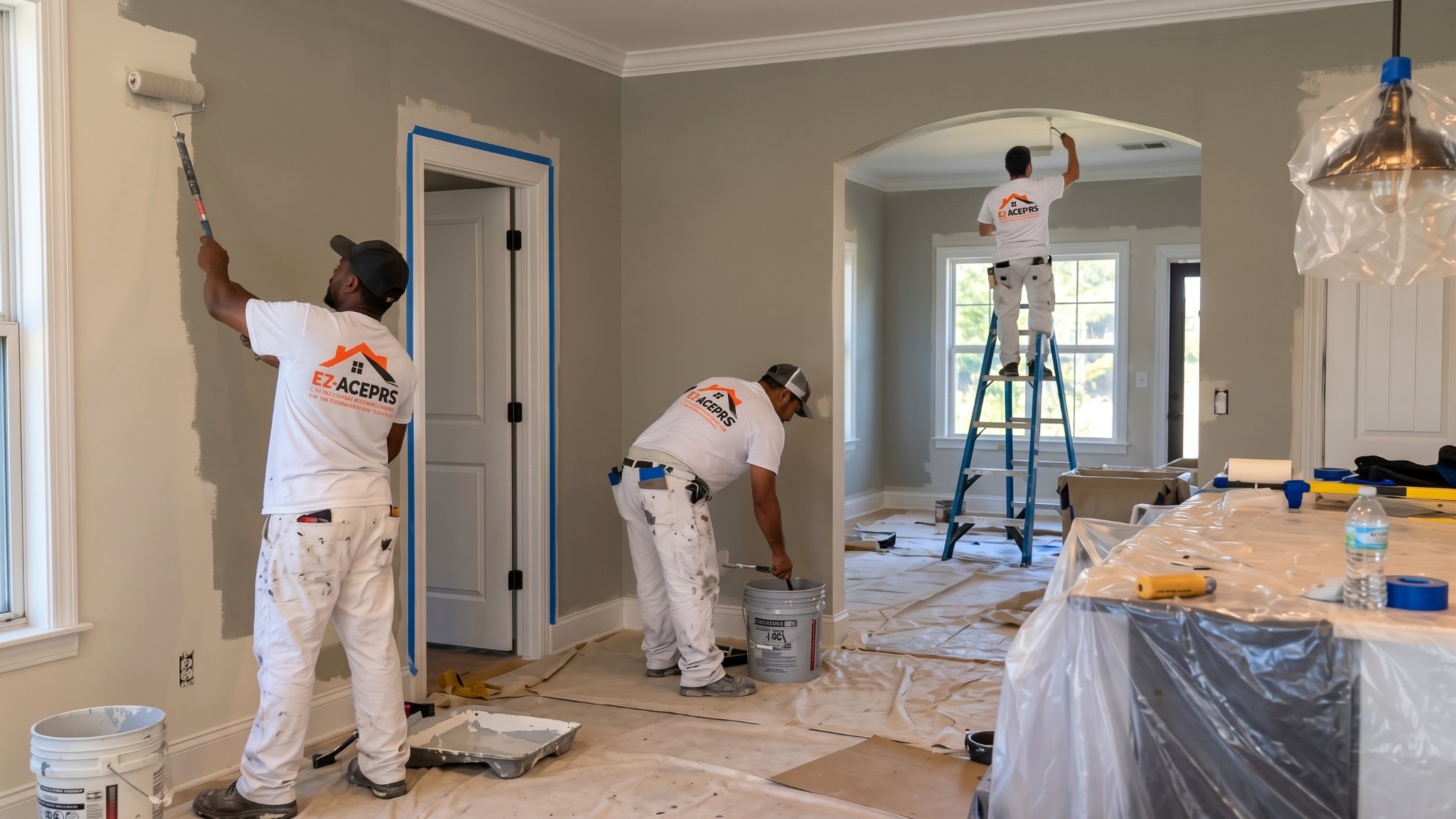 E Z Access Services crew working inside a client property